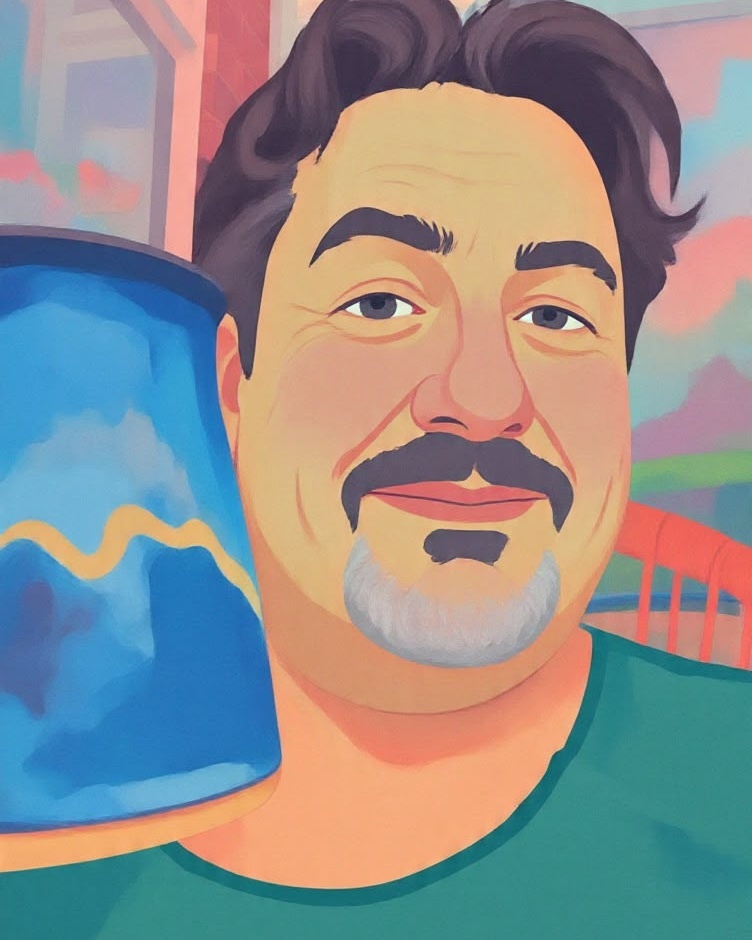 Illustrated portrait of Gareth Edwards